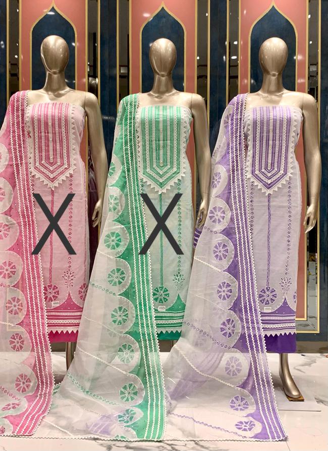 Kota Doriya Purple Party Wear Embroidery Work Punjabi Dress Material